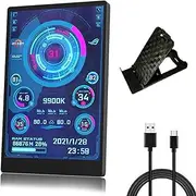 3.5in Computer Temp Monitor, IPS Full View Temperature Display, USB Mini Screen for AIDA64 PC CPU RAM, Plug and Play (Black)