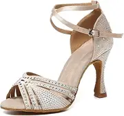 [SWDZM] Women's Rhinestone Latin Salsa Dance Shoes Ballroom Comfortable Dancing Shoes