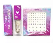 Colourpop Mariale PLAYER 1 So Glassy Gloss Lipgloss + Face Reusable Crystals Set