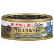 Bumble Bee Prime MSC Yellowfin Solid Light Tuna in Olive Oil Basil Pesto and Roa