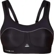 Pure Lime Black Compression Sports Bra UK 30E Coolmax wirefree High Impact