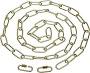uxcell 6ft Lighting Hanging Chain, Metal Looping Chain with Quick Link Screw Lock Connectors for Hanging Plant Pendant Chandelier Light Fixture, Brass