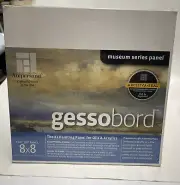8”x8” Ampersand Gesso board Flat 1/8" Panel Museum Series Panel NEW. IN