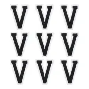 Letters V Patches Black Iron-On Letters Patch for Clothing Repair 9 Pcs