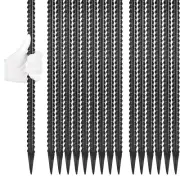 20-Pack 24-Inch Heavy-Duty Rebar Stakes with Chisel Point for Garden Stability
