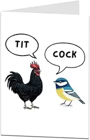 Funny Rude Birthday Card For Men & Women Offensive Bird Design