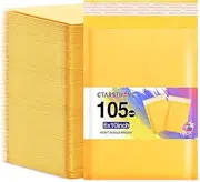Ctarsthome 105Pack Yellow 6x10inch Kraft Bubble Mailers Small Business Mailing Packages Self-Sealing Paper Envelopes, Mailer Shipping Padded Envelopes with Strong Adhesion for Jewelry Makeup Supplies