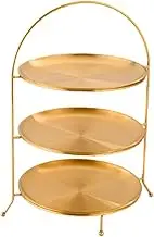 Qianly Tea Party Serving Platter Dessert Plate Food Preparation Cake Stand, Tiered Cupcake Stand for Birthday Kitchen Living Room, 3 Layer 23cm