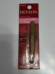 Revlon Square Tip Micro-fine Expert Tweezer 5492-10 New Packaged Damage Gold