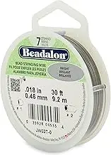 Beadalon 7-Strand 0.018" (0.46 mm) 30 ft (9.1 m) Bright Bead Stringing Wire, Silver