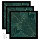 Black Picture Frame Set of 3, 11x11 Picture Frame for Square Photo Poster Can...