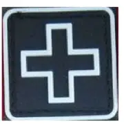 VELCRO® BRAND Fastener Morale Patch Medic PVC 1" Sized White all Outlined Black