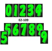 Car Dealer Window Stickers 7 1/2" Numbers Chartreuse Black 12 Packs Free Ship