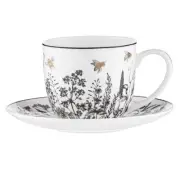 Ashdene Fine Bone China Tea/Coffee Latte Drink Queen Bee Mug Cup & Saucer Set