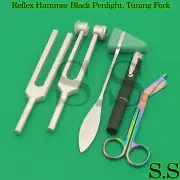 Set 5 - Reflex Hammer Green Penlight, Tuning Fork C128, C512 & Rainbow Scissor