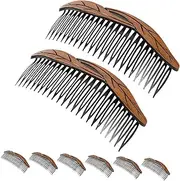 GANAZONO 8pcs Hair Side Combs: French Hair Side Comb 24-tooth Strong Hold Twist Clips - Bang Combs for Women Girls - Hairstyling for Bun Chignon Up-do