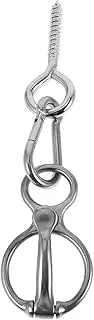 BRIGHTFUFU 1 Set Stainless Steel Horse Tie Ring with Quick Release Buckle for Safe Horse Training Versatile Use Stables and Trailers Silver