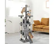 Pawz Cat Tree Scratching Post Scratcher Tower Condo House Furniture Grey 210cm