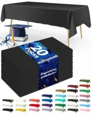 Plastic Table Cloth - 20 Packs, Decorative Table Cloth for Rectangle Table, 5...