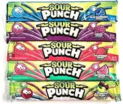 Sour Punch Candy Straws (5 Pack Assorted) with 2 Gosutoys Stickers