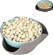 Shell Collecting Snack Bowl, Double Dish Nut Bowl, Pistachio Nut Bowl with Shell Storage, Pistachio Bowl, Snack Serving Dish, Double Peanut Bowl with Nut (1PC)