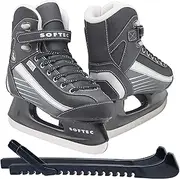 [SKATE GURU] Jackson Ultima Softec Sport Women's and Men's Recreational Hockey Skates Bundle with Guardog Skate Guards
