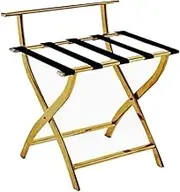 Luggage Rack,Heavy Duty Stainless Steel Stand,Guest Room Folding Suitcase Stands,Holds Up to 132 Lb,for Guest Room Bedroom Hotel,Space Saving(Gold)