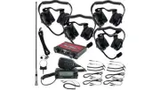 NavAtlas NNT20 4-Seat Behind-The-Head Intercom/Radio and Headset Kit Black