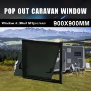 900*900MM RV Caravan Square Push Out Flat Window Locking Handle Strut Attachment