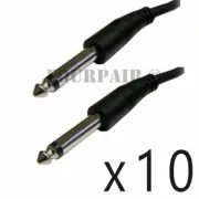 10 PACK - 25Ft 1/4" Mono Male to Male Audio Patch Cable Guitar AMP Speaker PA