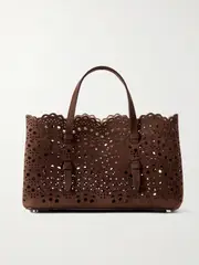 [Alaïa] Alaïa - Mena 25 E/w Medium Laser-cut Nubuck Tote - Brown - One size One size Brown
