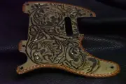 Fender Telecaste pickguard hand tooled custom made oak leaves classic laced