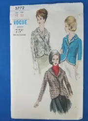Vintage Vogue Pattern #5772 Evening and Casual JACKETS Size 12 UNCUT