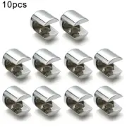 Clamp Clip 6-12mm Brackets Furniture Garden Glass Polished Chrome Shelf