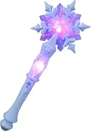 Light Up Snowflake Wand LED Princess Wand for Birthday Parties Cosplay and Festivals Snowflake Glowing Fun for Role Play and Celebrations