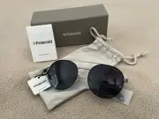 New Polaroid PLD 6056/S 284 WJ Sunglasses Black Ruthenium Round Aviator