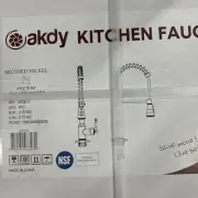 AKDY Spring Neck Single-Handle Pull-Down Sprayer Kitchen Faucet - Nickel