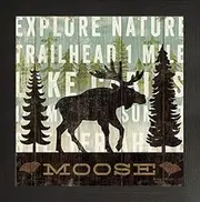 Frame Company Watson Range Simple Living Moose by Michael Mullan, Frame - 12 x 12 Inches, Black