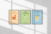 [Namly Design] Poster - Old Fashioned, Dry Martini, Amaretto Sour / Set of 3