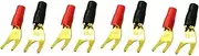 Gyorwst 8Pcs/4Pairs Y U Spade Banana Connectors Gold Plated Solderless Fork Speaker Banana Plug Adapter
