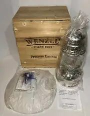 Wenzel Polished Nickel Pressure Kerosene Lantern In Wood Case 823018 New Unused