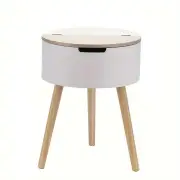 NNETM Floor Standing Organizer Lift-Top Storage Side Table