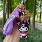 Kuromi Roses Keyring Exquisite KeyChain Bag Charm Holder Backpack