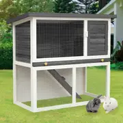 Advwin Rabbit Hutch Wooden Bunny Cage Pet House