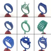 WRB322 Ring Medium Gems Eye of Atamoni Ring Lost Wax Casting Molds 9PC Set