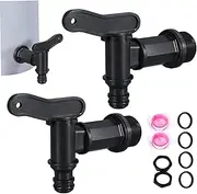 Water Butt Tap, 2pcs 3/4 Snap Replacement Rain Barrel Connector Kit Tap, Water Dispenser Tap Set, Reusable Spigot Spout, Water Tank Hose Fitting Parts for Home Garden