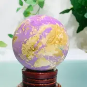 378g Natural Purpurite Quartz Sphere Crystal Ball Healing Reiki Decoration