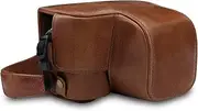 MegaGear Sony Alpha A6400 MegaGear MG1647 Ever Ready Genuine Leather Camera Case Compatible with Sony Alpha A6100, A6400 (16-50mm) - Brown Camera Case, Brown (MG1647)