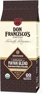 Don Francisco's Organic Mayan Dark Roast Ground - Premium 100% Arabica Beans, Bold & Intense Flavor for Drip Coffee Maker, Pour Over & French Press - Family Crafted Since 1870 (12 oz Bag)