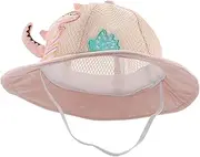 [SAFIGLE] Boys and Girls Sun Hat Mesh Breathable Cap Sun Hat for Boys and Girls Dinosaur Pattern Pink